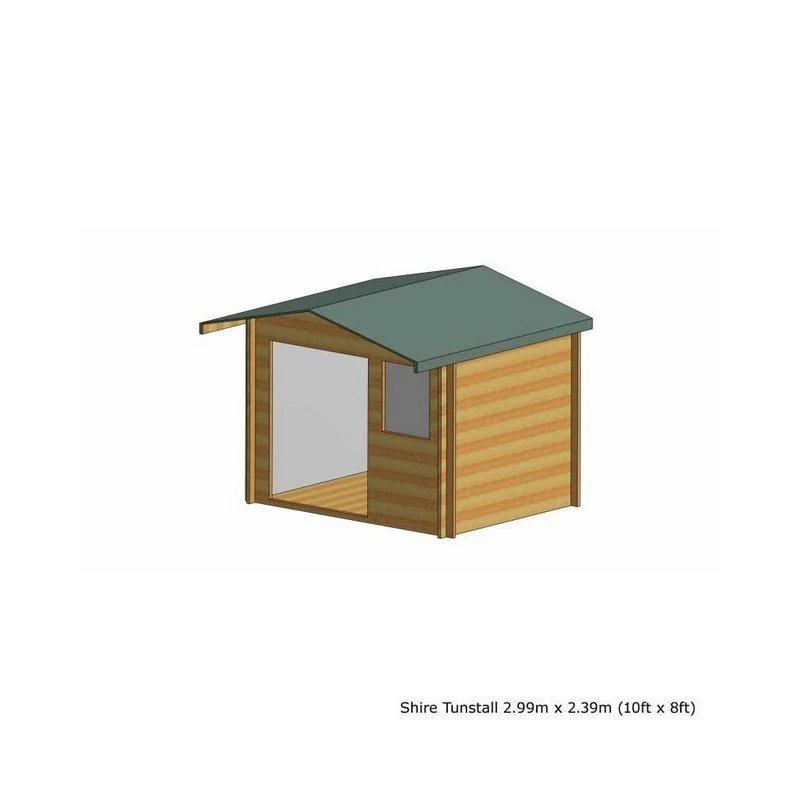 Shire Tunstall 9' 9" x 7' 10" Apex Log Cabin - Premium 70mm Cladding Tongue & Groove - Image 5