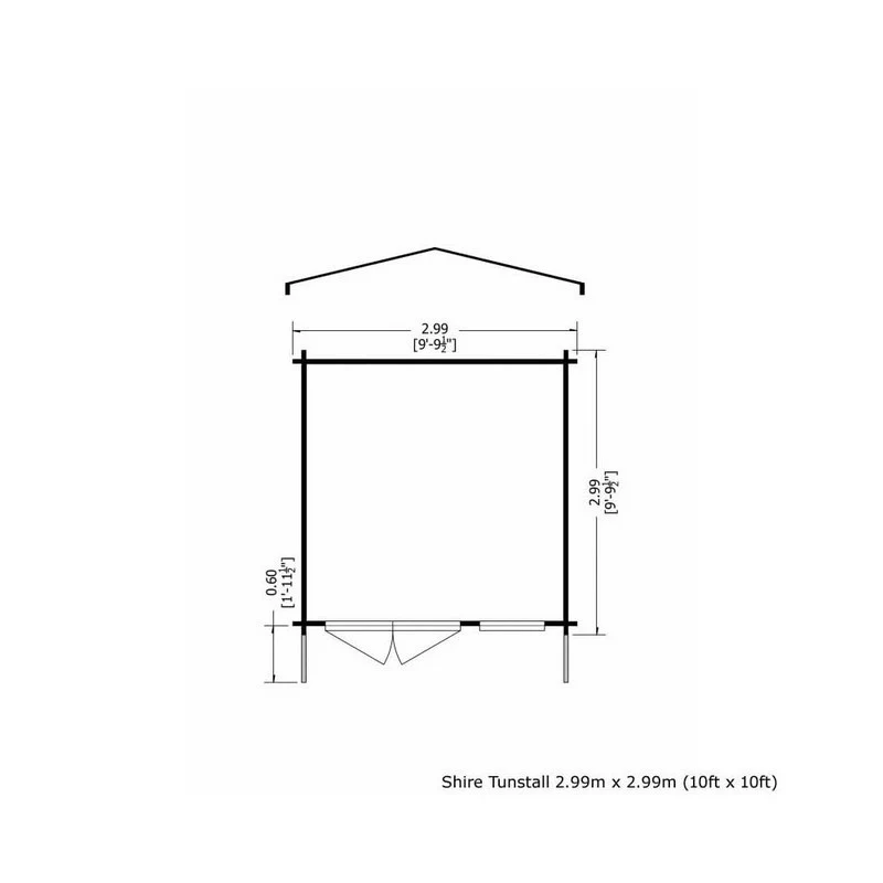Shire Tunstall 9' 9" x 9' 9" Apex Log Cabin - Premium 28mm Cladding Tongue & Groove - Image 2