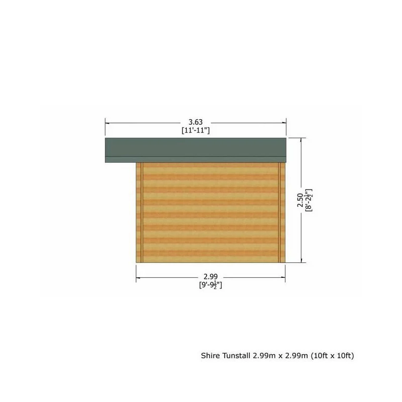 Shire Tunstall 9' 9" x 9' 9" Apex Log Cabin - Premium 44mm Cladding Tongue & Groove - Image 4
