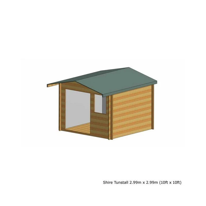 Shire Tunstall 9' 9" x 9' 9" Apex Log Cabin - Premium 44mm Cladding Tongue & Groove - Image 5