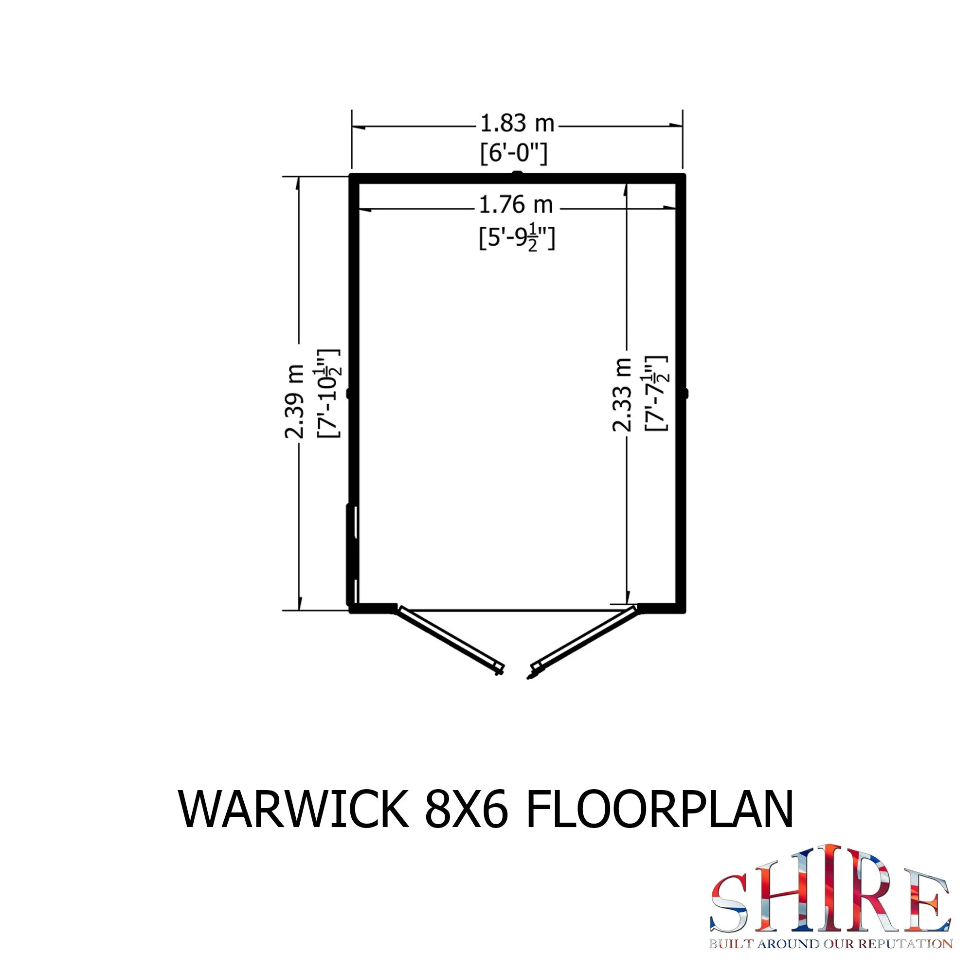 Warwick 5' 9" x 7' 10" Apex Shed - Premium Dip Treated Shiplap - Image 3