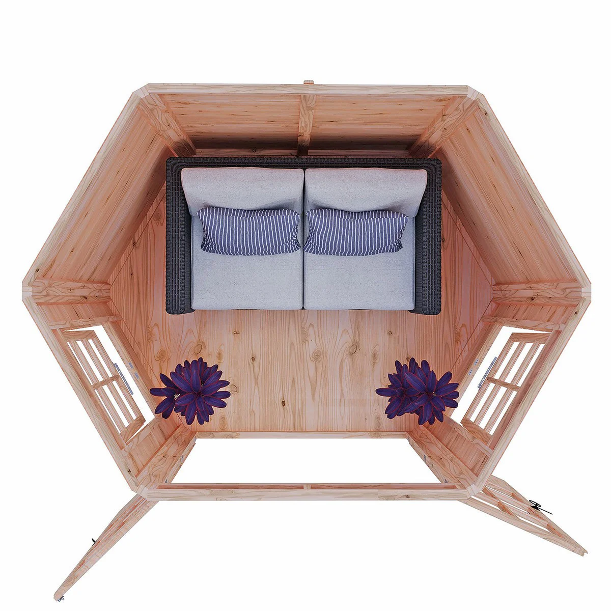 Shire Windermere 6' 10" x 9' 4" Hexagonal Hip Summerhouse - Premium Dip Treated Shiplap - Image 5