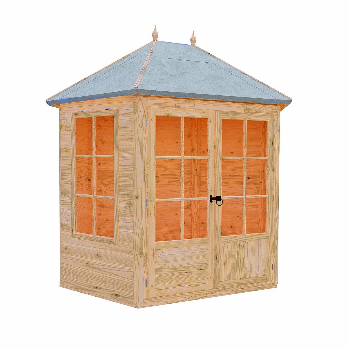 Shire Windermere 6' 10" x 9' 4" Hexagonal Hip Summerhouse - Premium Dip Treated Shiplap - Image 8