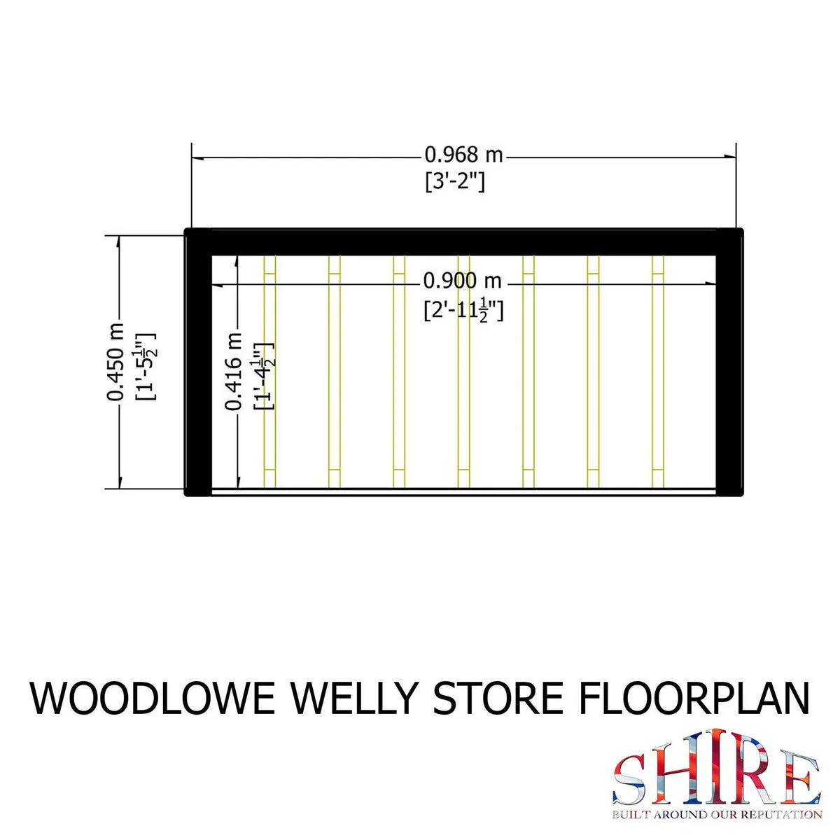 Shire Woodlowe 1' 5" x 3' 2" Boot Store - Premium Dip Treated Board - Image 3