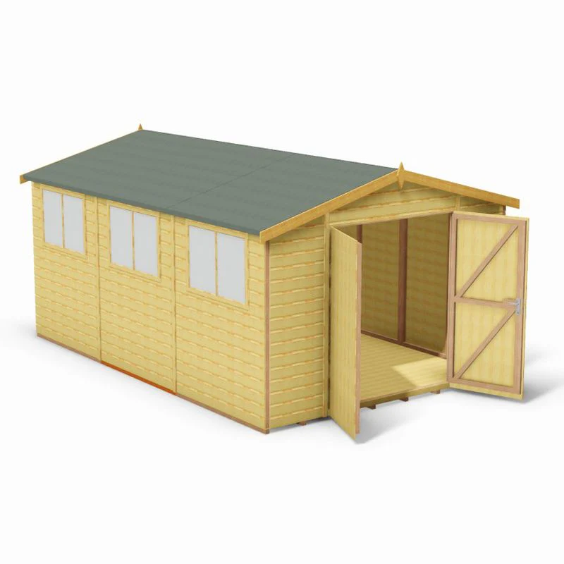 Shire Workspace 10' 4" x 15' 4" Apex Shed - Premium Dip Treated Shiplap - Image 2