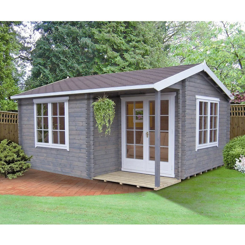 Shire Wykenham 7' 10" x 11' 9" Reverse Offset Apex Log Cabin - Premium 44mm Cladding Tongue & Groove - Image 3