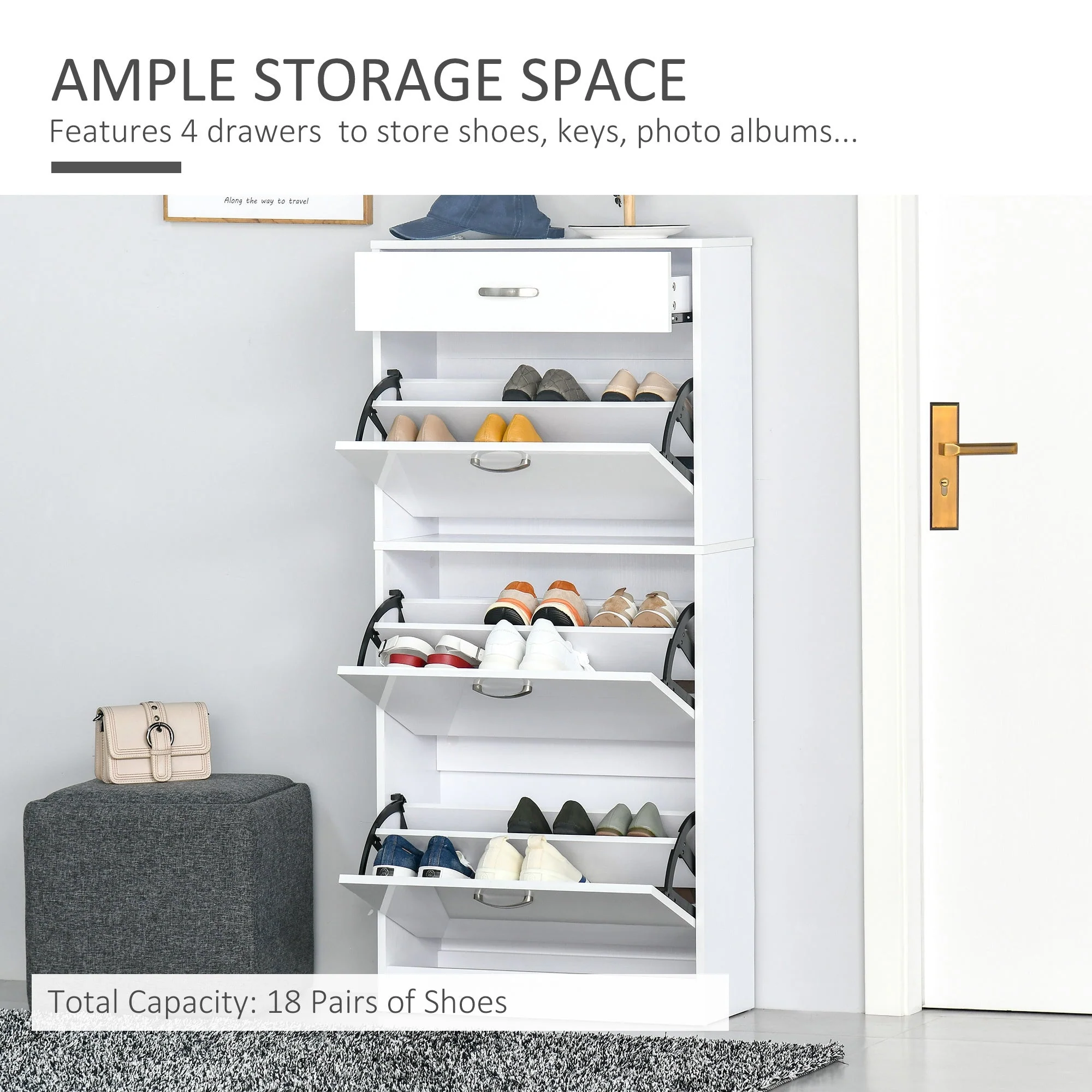 Shoe Cabinet with 4 Drawers - Image 3