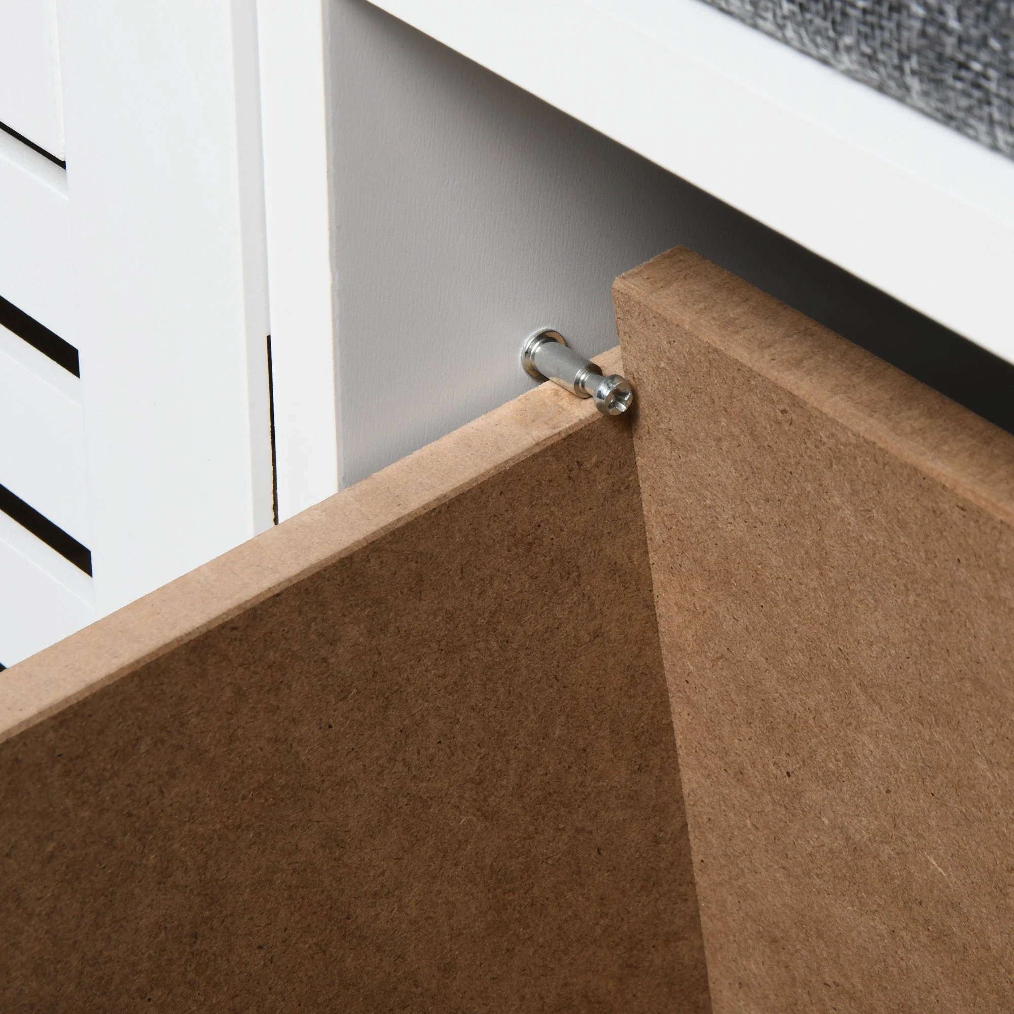 Shoe Storage Bench with 3 Drawers & Removable Grey Seat Cushion Hallway Organisation furniture - Image 7