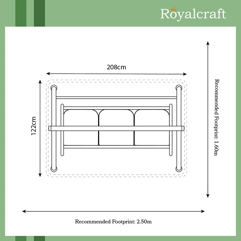 Sorrento Garden Swing Seat by Royalcraft - 3 Seats - Image 5