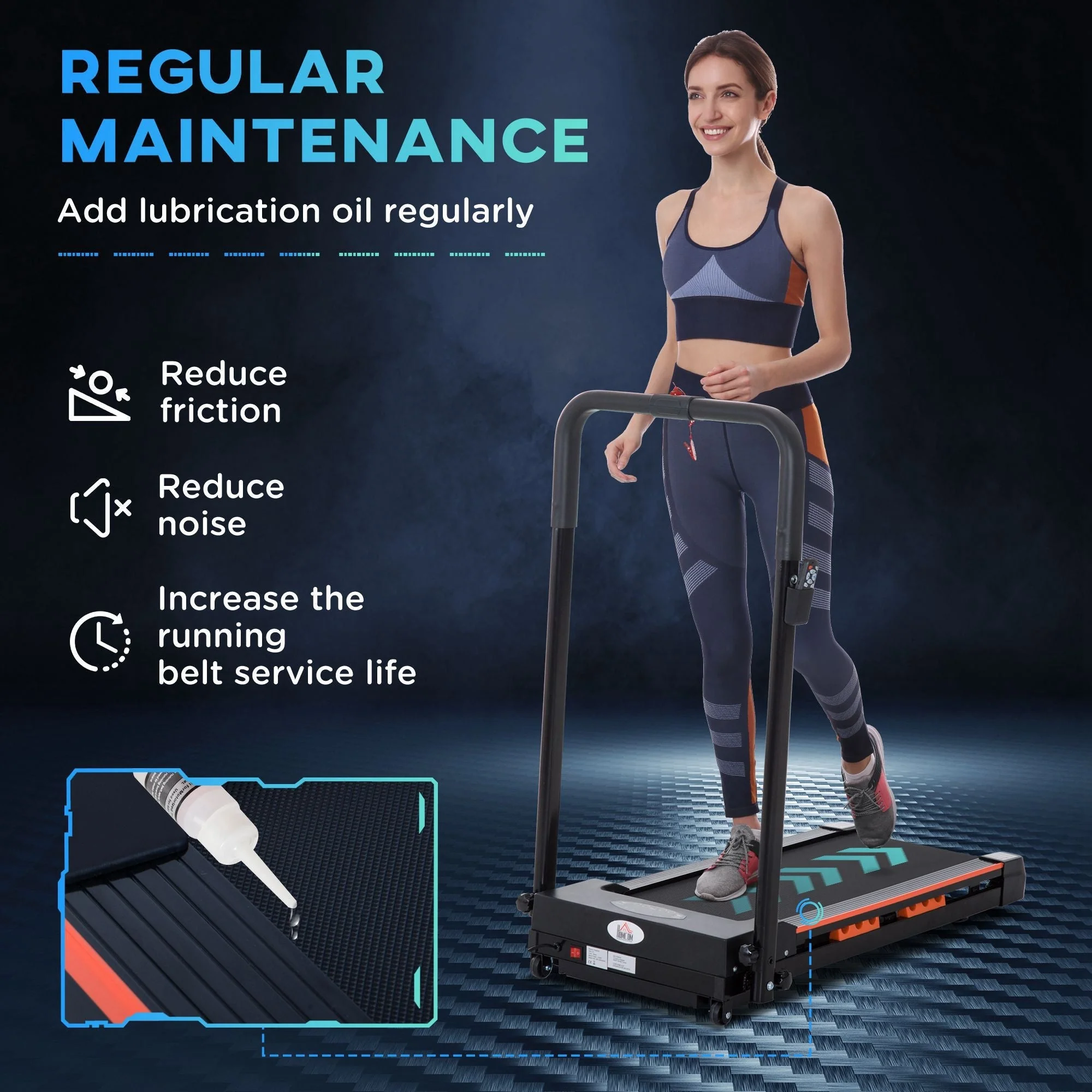 Steel Folding Motorized Home Treadmill w/ LCD Monitor Black - Image 6