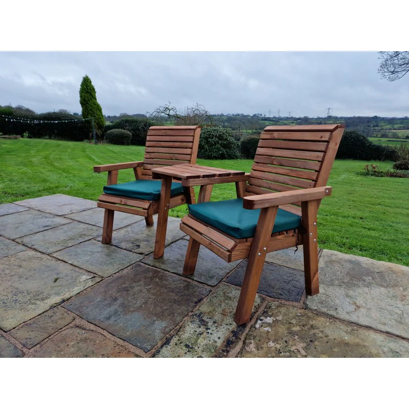 Swedish Redwood Angled Garden Tete a Tete by Croft - 2 Seats - Image 8