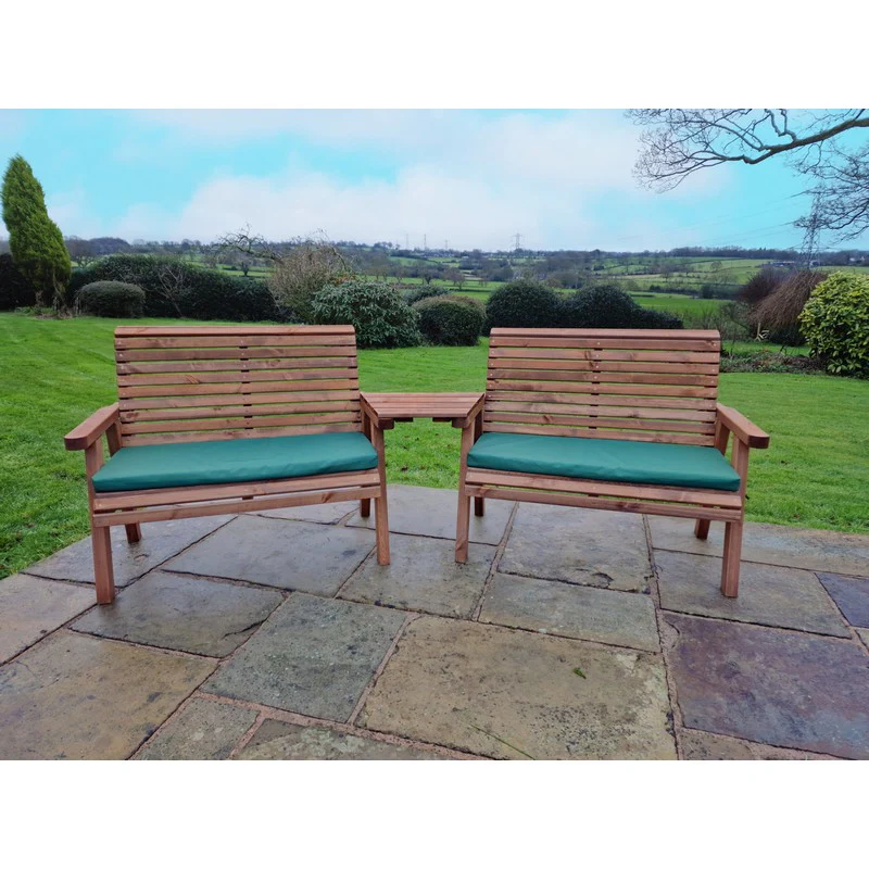 Swedish Redwood Angled Garden Tete a Tete by Croft - 4 Seats - Image 3