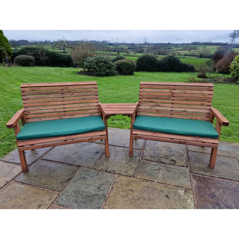 Swedish Redwood Angled Garden Tete a Tete by Croft - 4 Seats - Image 4