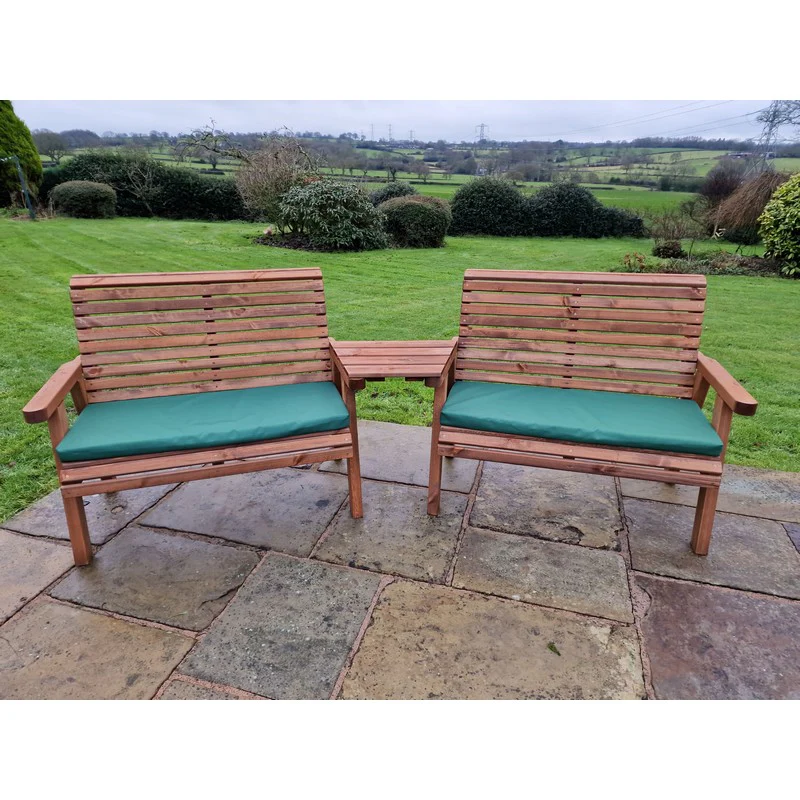 Swedish Redwood Angled Garden Tete a Tete by Croft - 4 Seats - Image 5