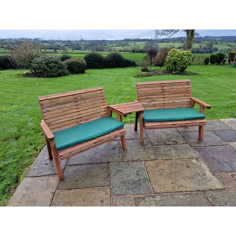 Swedish Redwood Angled Garden Tete a Tete by Croft - 4 Seats - Image 7