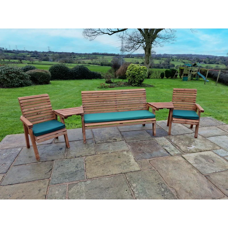 Swedish Redwood Angled Garden Tete a Tete by Croft - 5 Seats - Image 2