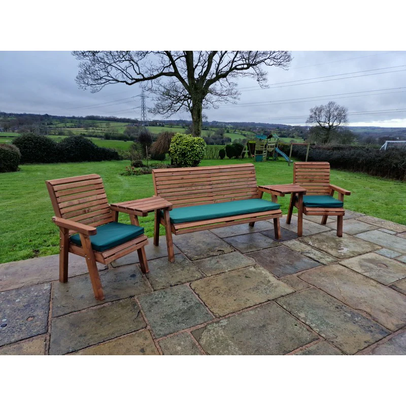Swedish Redwood Angled Garden Tete a Tete by Croft - 5 Seats - Image 8