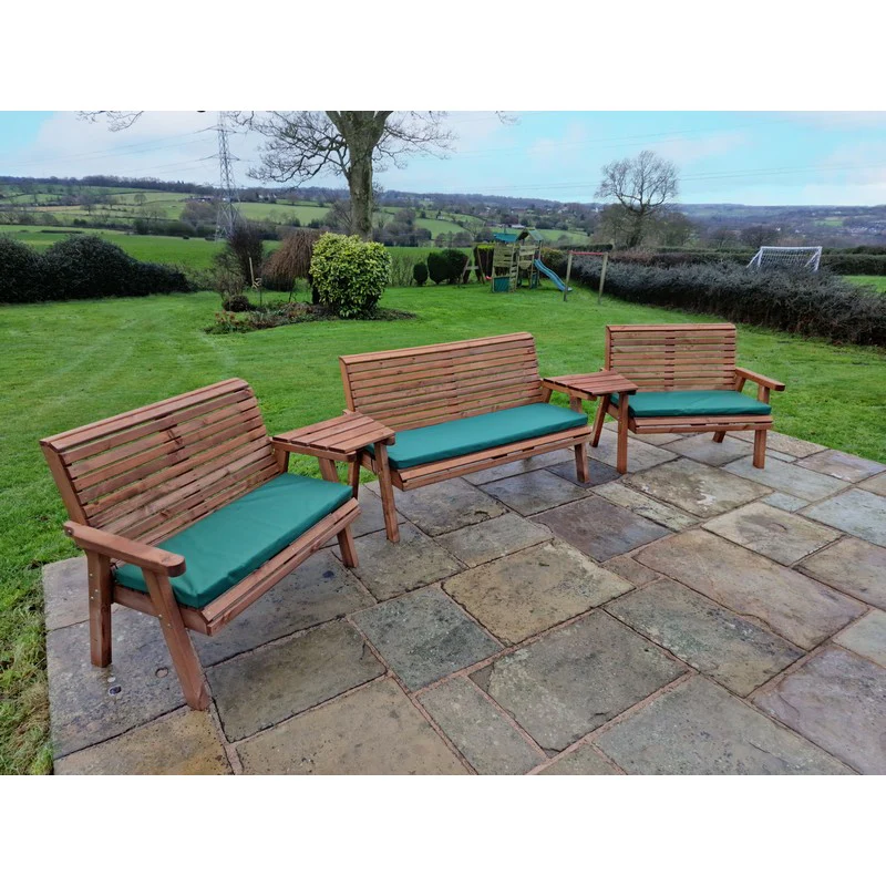 Swedish Redwood Angled Garden Tete a Tete by Croft - 7 Seats - Image 2