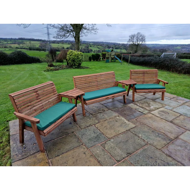 Swedish Redwood Angled Garden Tete a Tete by Croft - 7 Seats - Image 4