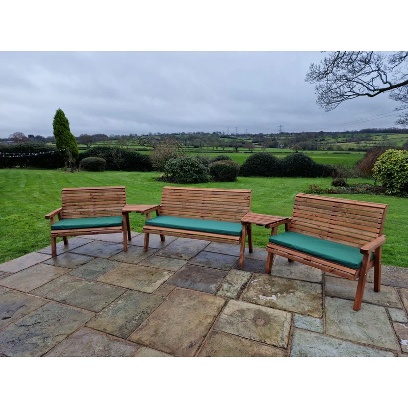 Swedish Redwood Angled Garden Tete a Tete by Croft - 7 Seats - Image 5