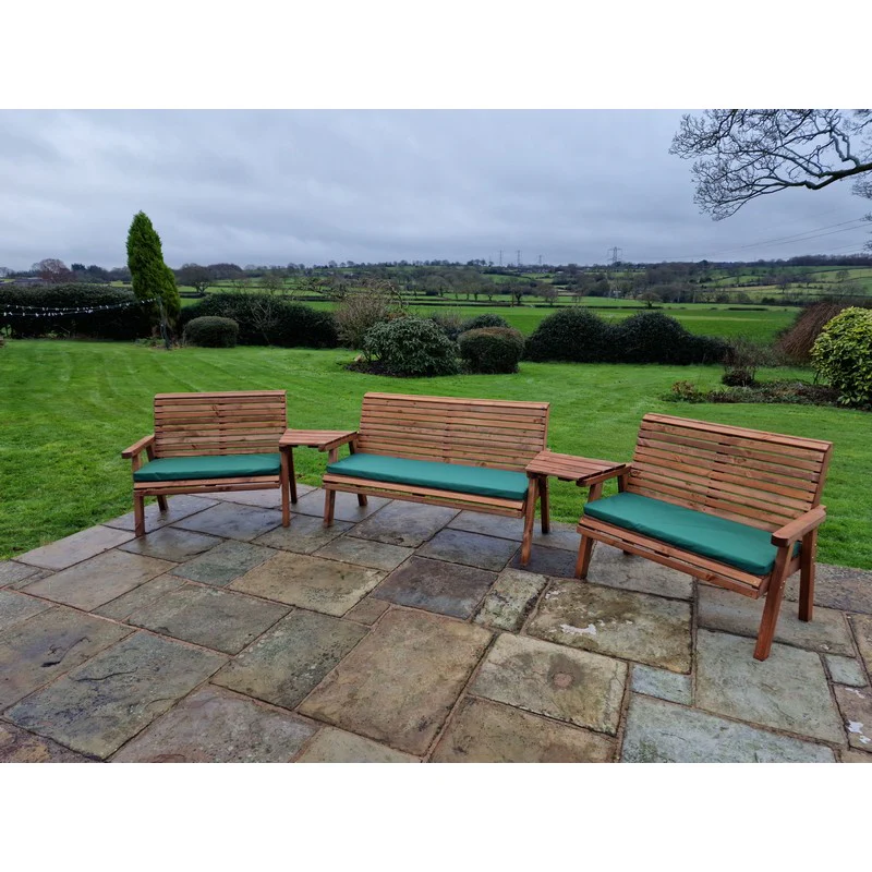 Swedish Redwood Angled Garden Tete a Tete by Croft - 7 Seats - Image 6