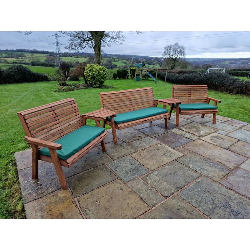 Swedish Redwood Angled Garden Tete a Tete by Croft - 7 Seats - Image 7