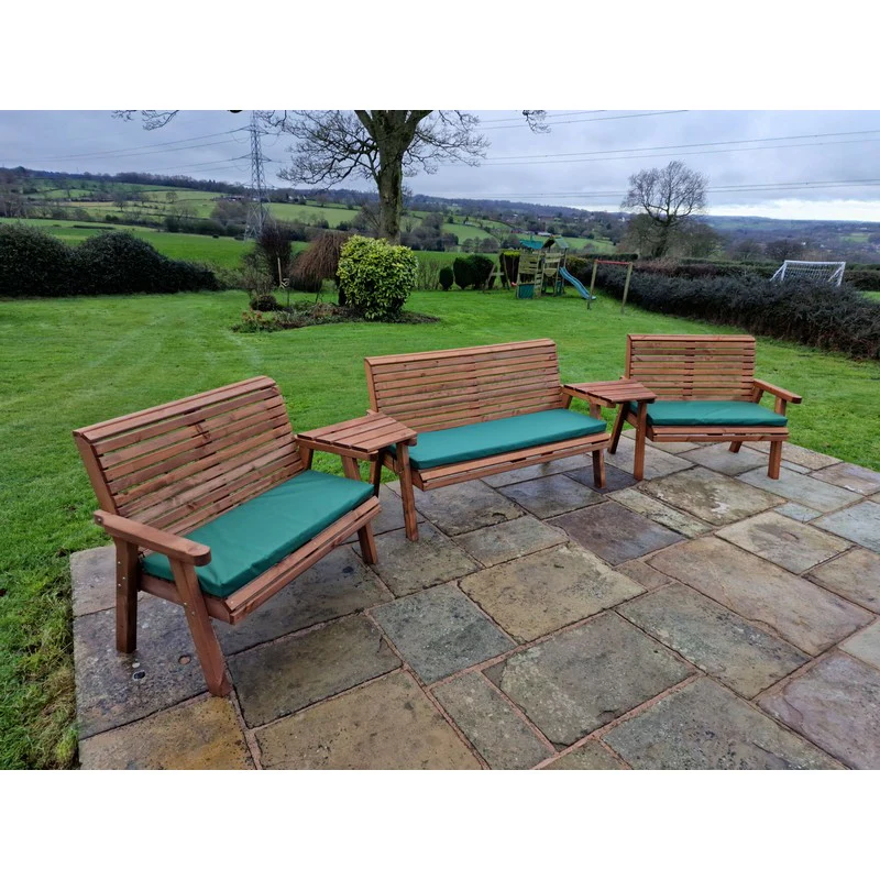 Swedish Redwood Angled Garden Tete a Tete by Croft - 7 Seats - Image 8