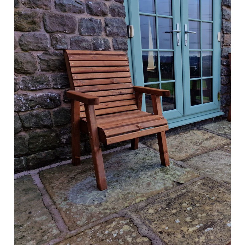 Swedish Redwood Garden Armchair Chair by Croft - Image 5