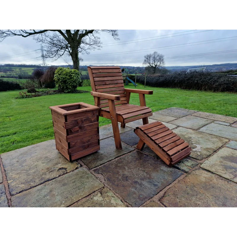 Swedish Redwood Garden Armchair Chair by Croft - Image 9