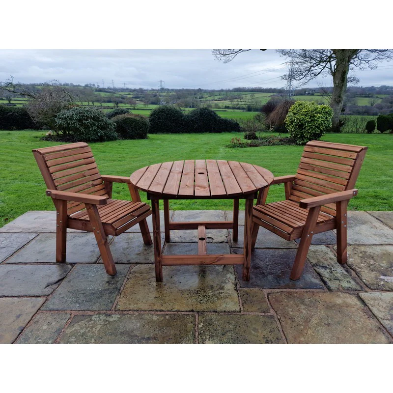Swedish Redwood Garden Bistro Set by Croft - 2 Seats - Image 4
