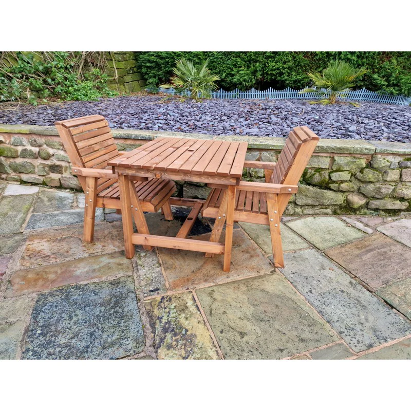 Swedish Redwood Garden Bistro Set by Croft - 2 Seats - Image 3