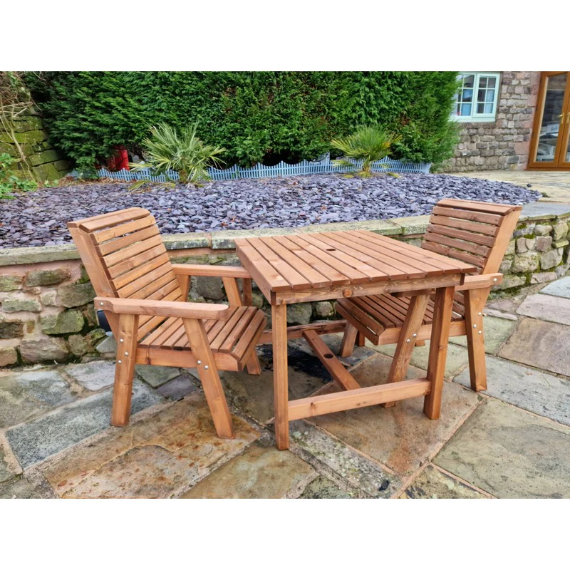 Swedish Redwood Garden Bistro Set by Croft - 2 Seats - Image 4