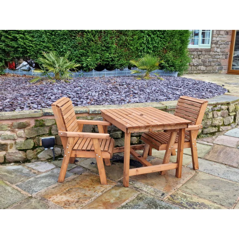 Swedish Redwood Garden Bistro Set by Croft - 2 Seats - Image 5