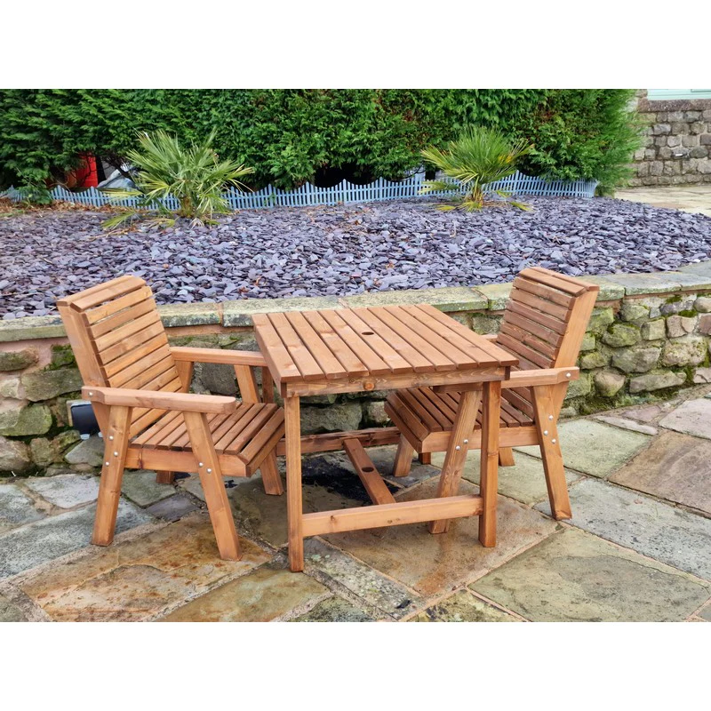 Swedish Redwood Garden Bistro Set by Croft - 2 Seats - Image 6