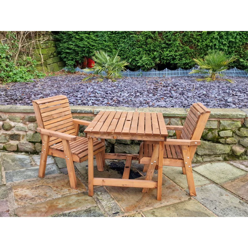 Swedish Redwood Garden Bistro Set by Croft - 2 Seats - Image 7