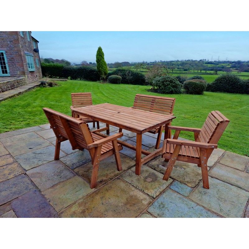 Swedish Redwood Garden Furniture Set by Croft - 4 Seats - Image 12