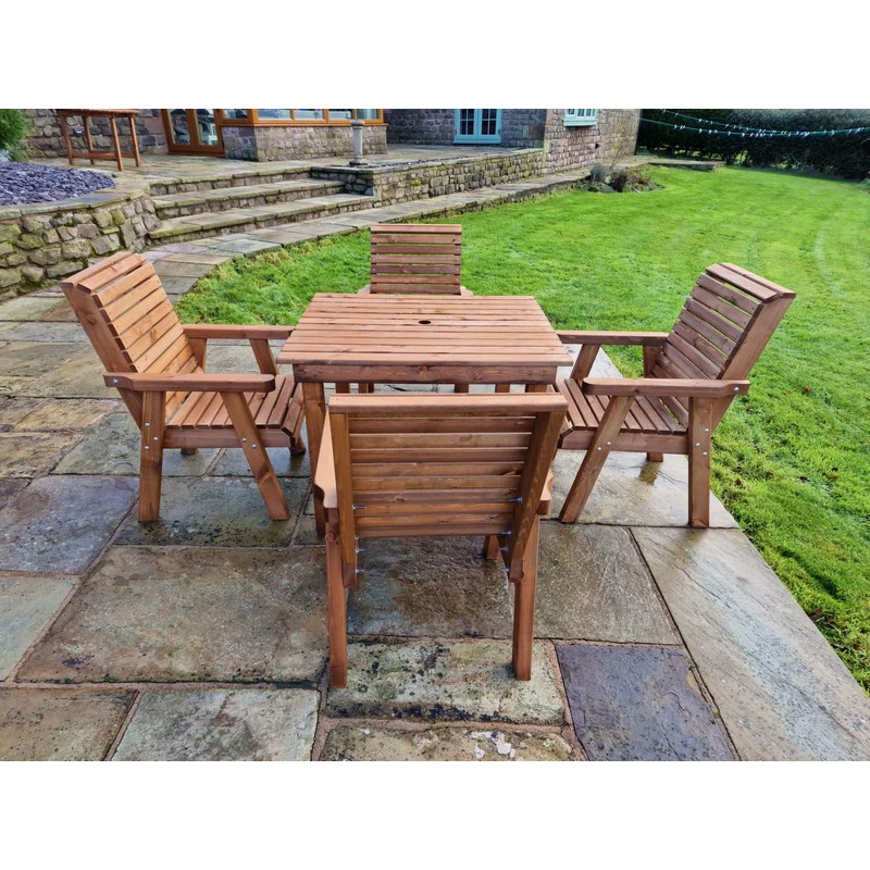 Swedish Redwood Garden Furniture Set by Croft - 4 Seats - Image 2