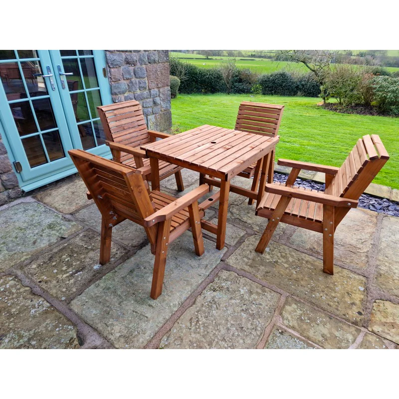 Swedish Redwood Garden Furniture Set by Croft - 4 Seats - Image 3