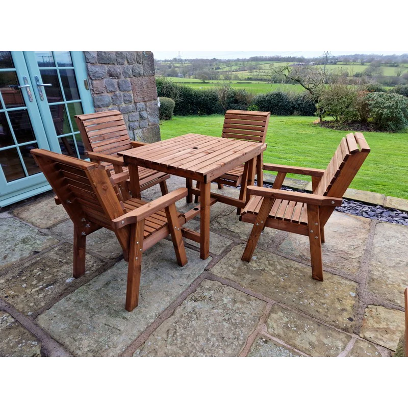 Swedish Redwood Garden Furniture Set by Croft - 4 Seats - Image 4