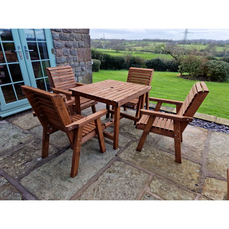 Swedish Redwood Garden Furniture Set by Croft - 4 Seats - Image 5