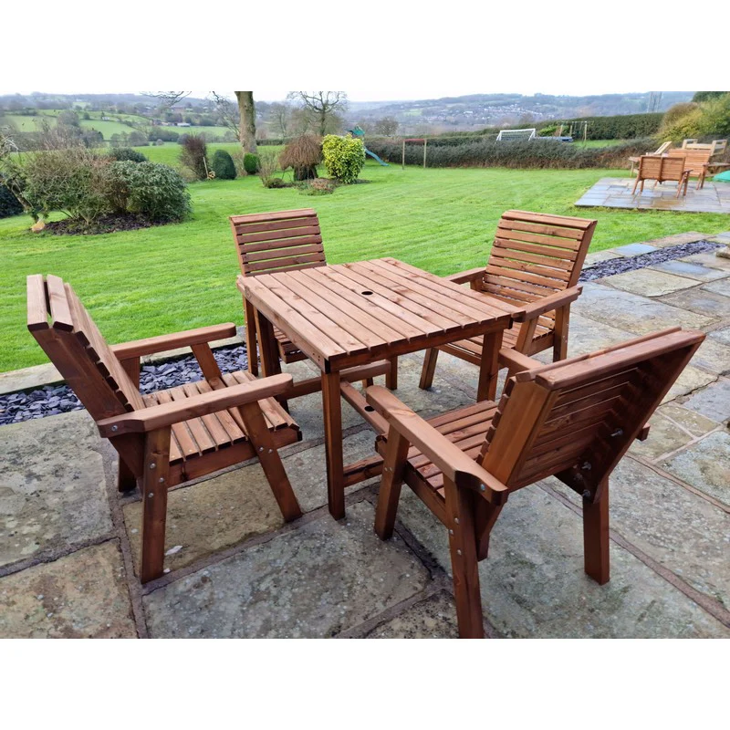 Swedish Redwood Garden Furniture Set by Croft - 4 Seats - Image 6