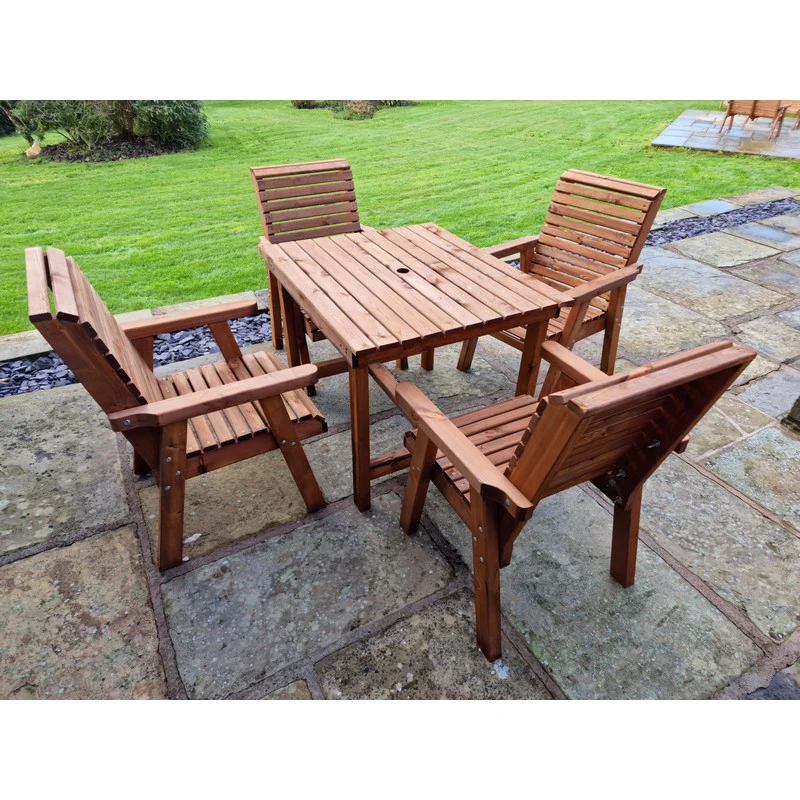 Swedish Redwood Garden Furniture Set by Croft - 4 Seats - Image 7