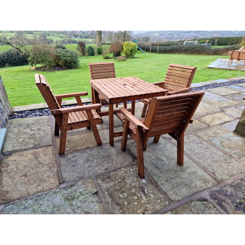 Swedish Redwood Garden Furniture Set by Croft - 4 Seats - Image 8
