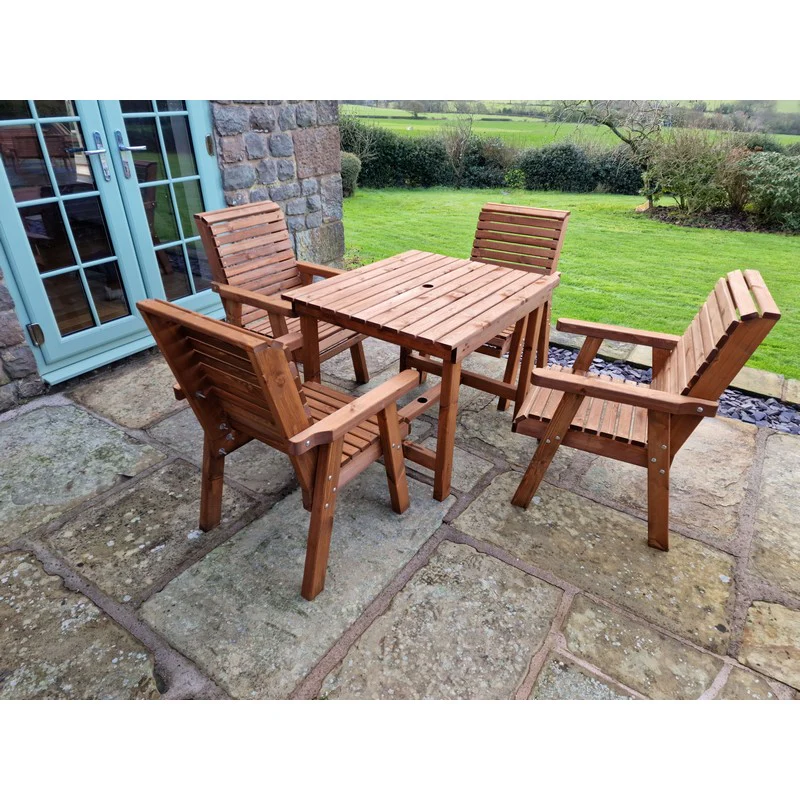 Swedish Redwood Garden Furniture Set by Croft - 4 Seats - Image 9