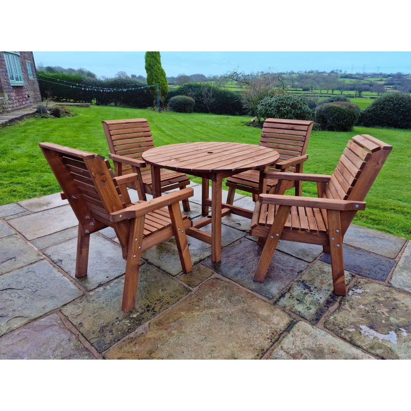 Swedish Redwood Garden Furniture Set by Croft - 4 Seats - Image 2