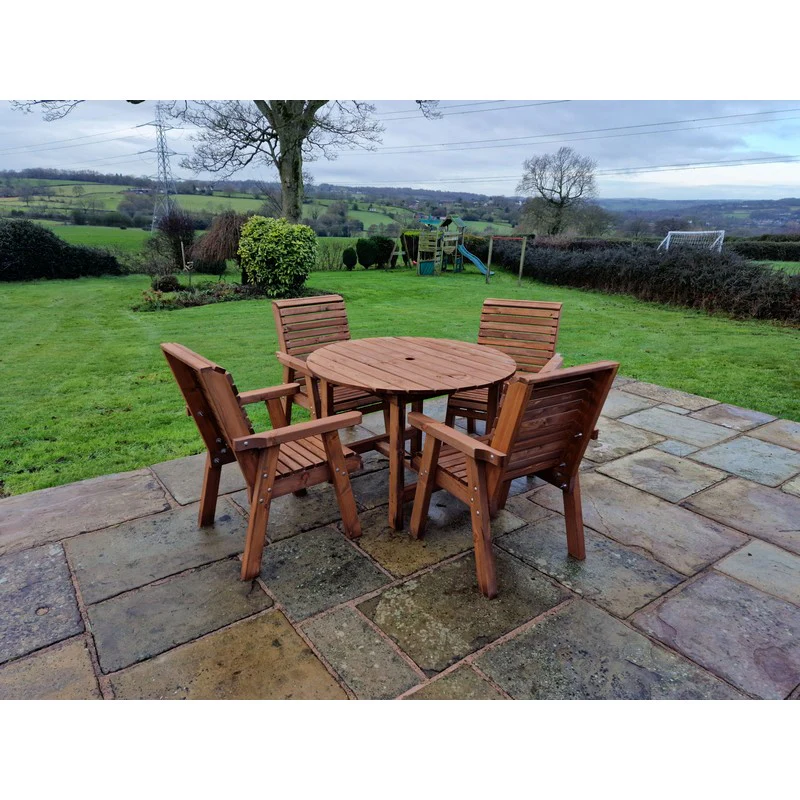 Swedish Redwood Garden Furniture Set by Croft - 4 Seats - Image 4