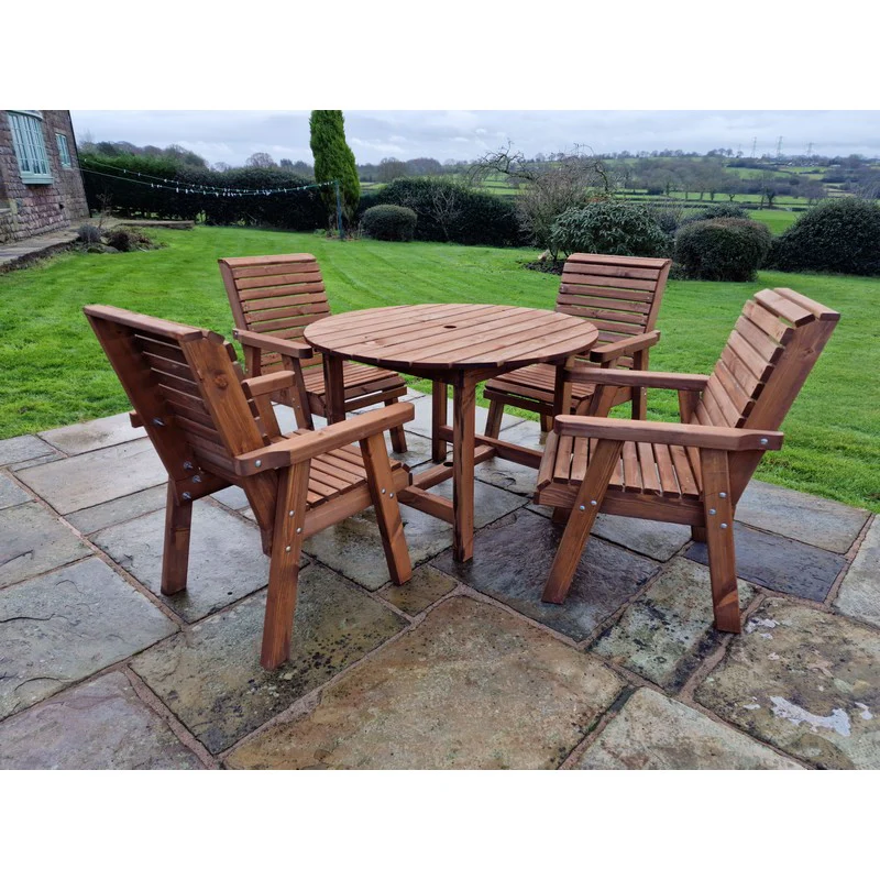 Swedish Redwood Garden Furniture Set by Croft - 4 Seats - Image 5
