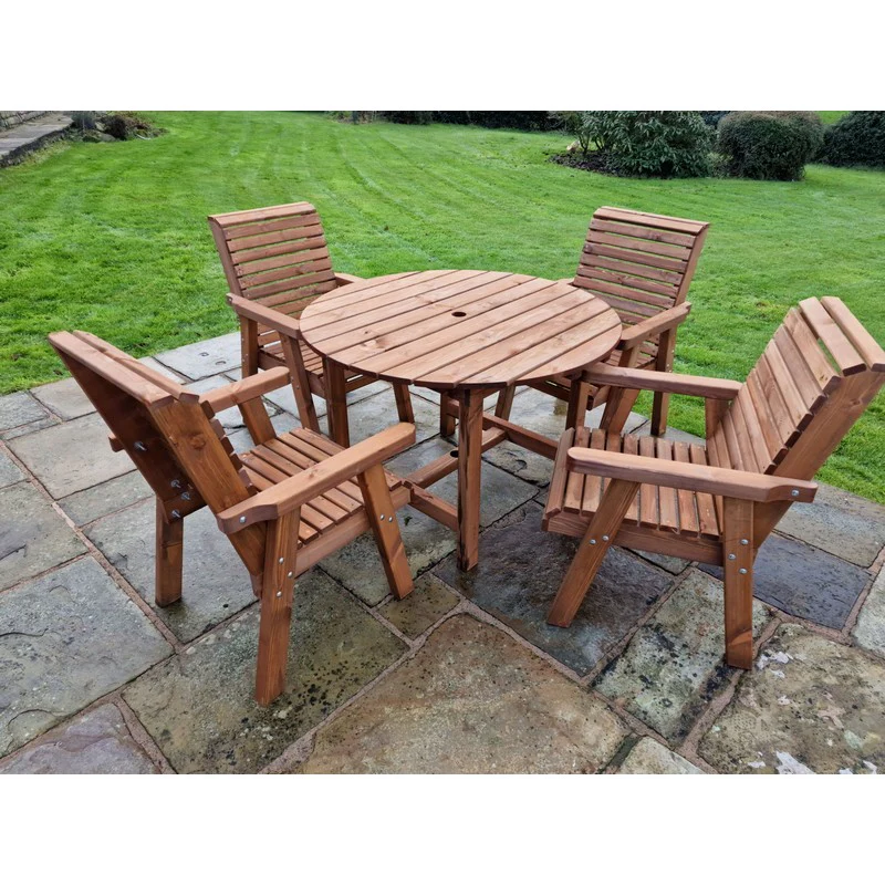Swedish Redwood Garden Furniture Set by Croft - 4 Seats - Image 6
