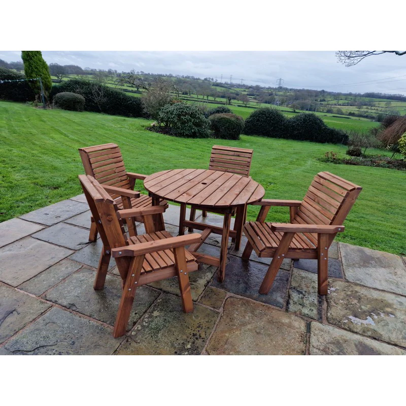 Swedish Redwood Garden Furniture Set by Croft - 4 Seats - Image 9