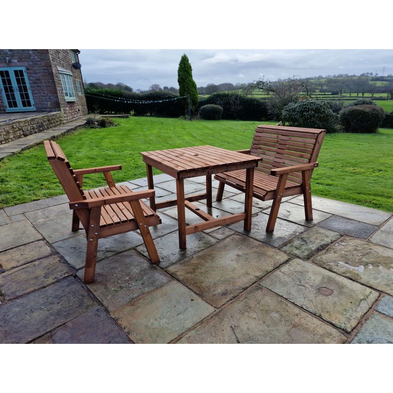 Swedish Redwood Garden Furniture Set by Croft - 4 Seats - Image 3
